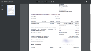 Printed invoice