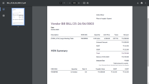print the vendor bill