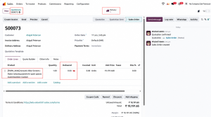Odoo Sales order page
