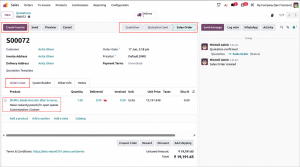 Odoo Quotation page